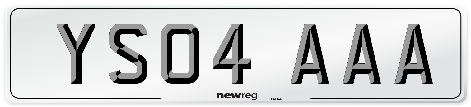 YS04 AAA Number Plate from New Reg